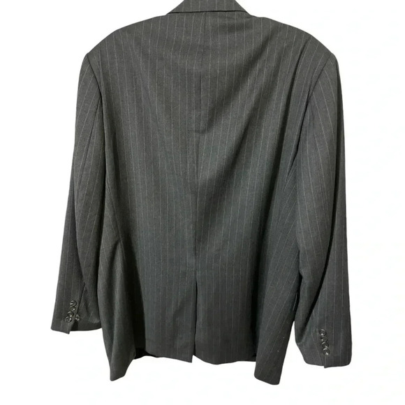Lauren Ralph Lauren Pure New Wool‎ Blazer Sports Coat Gray Pinstripe - Picture 2 of 12